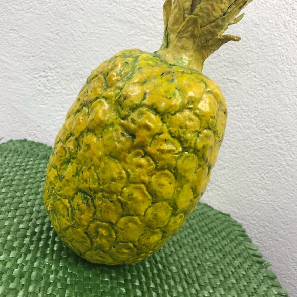 Vintage l 50s 60s Novelty Kitsch Tiki Hawaiian Paper Mache Pineapple Fruit Decor - Picture 11 of 14